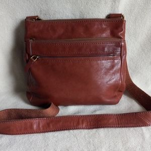 Fossil Brown Leather Crossbody Bag